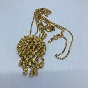 Vtg D'Orlan gold tone numbered dangle chain necklace